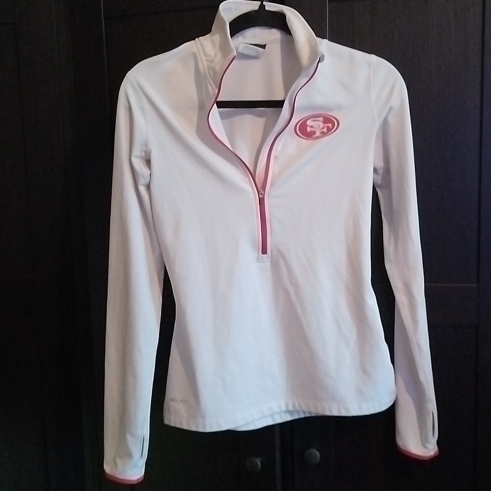 New Nike San Francisco 49ers White Dri-FIT 1/4 Zip Pullover - Small